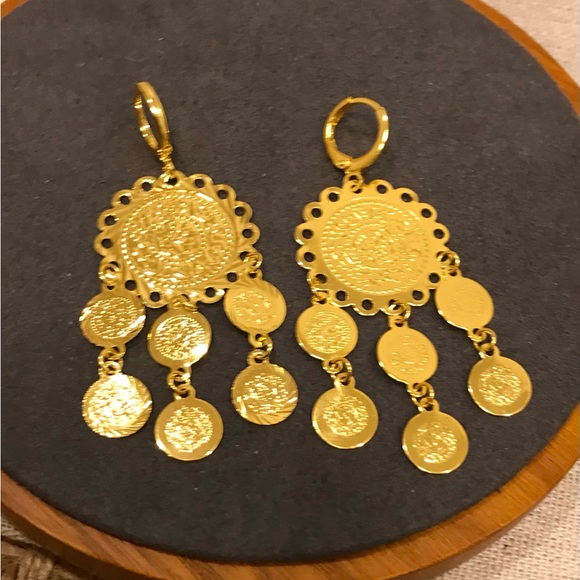 Coin Earring, Lira Earrings, Middle East Jewelry, Dangle and dangle earrings New - Picture 5 of 5